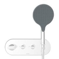 BOSSINI APICE Смеситель для душа встраиваемый, термостатический, 2 запорных вентиля, с ручным душем и шлангом 1500 мм, внешняя часть, цвет белый матов BOSSINI APICE Смеситель для душа встраиваемый, термостатический, 2 запорных вентиля, с ручным душем и шлангом 1500 мм, внешняя часть, цвет белый матов