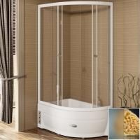 Душевой уголок Radomir 120x80 L 1-03-1-1-0-0091 с поддоном профиль Белый стекло матовое