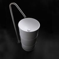 Kerasan Artwork Раковина свободностоящая "BARREL" d 45,H 90 см, без отв под смеситель. слив в пол, в комплекте с сифоном и гибкой трубой, цвет белый