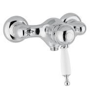 OXFORD Смеситель для душа моноком. термостат. внешний, выход М1/2", ручка белая, хром