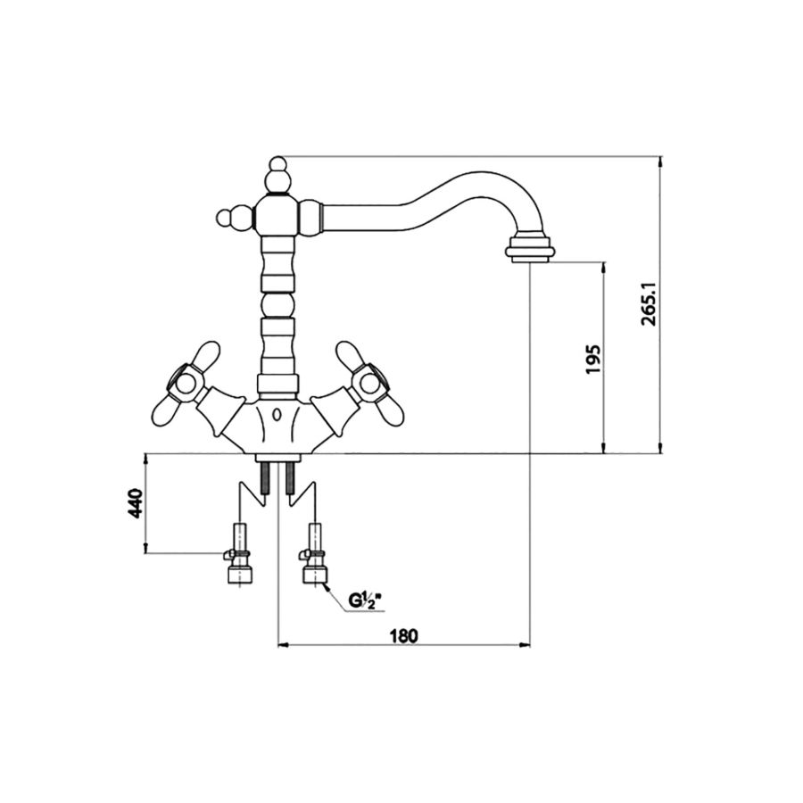 Смеситель для кухни Timo Ritz 0143FK chrome-gold