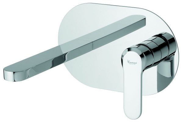 Emmevi Nefer, встраиваемый в стену однорычажный смеситель для раковины на панели (излив 19,3 см), без донного клапана, цвет золото