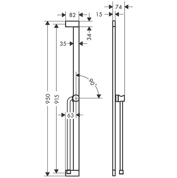 HG Unica Душевая штанга S Puro 90 см со слайдером и шлангом Isiflex 160 см, матовый белый