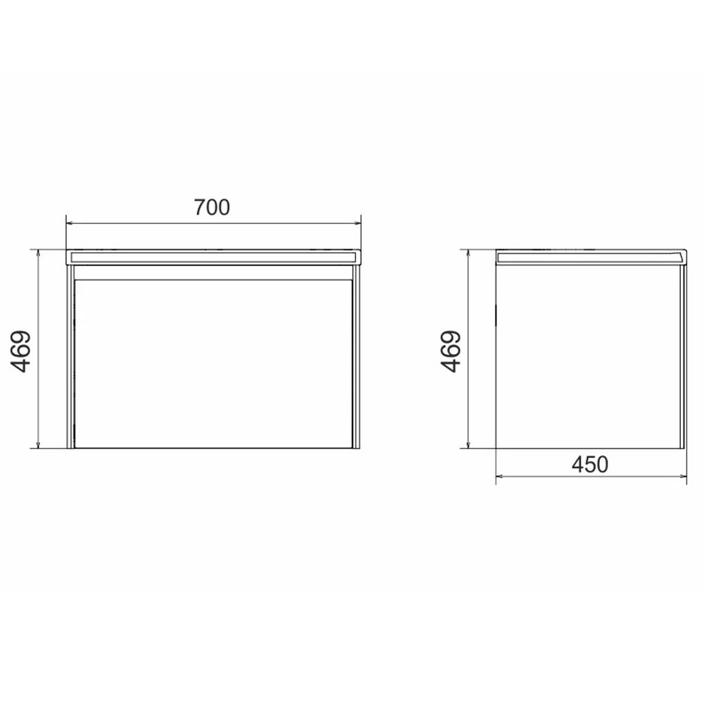 Тумба под раковину подвесная Velvex Klaufs tp.KLA.COM.70.1Y, 70 см, артикул tp.KLA.COM.70.1Y