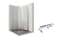 Душевой уголок Ambassador Diamond 12011102-ST1, полукруглый, линейный трап, 100х100