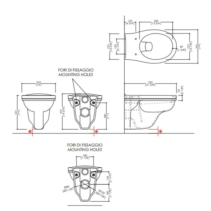 Devon Rose Унитаз подвесной 55х35,5 cм,  цвет: белый