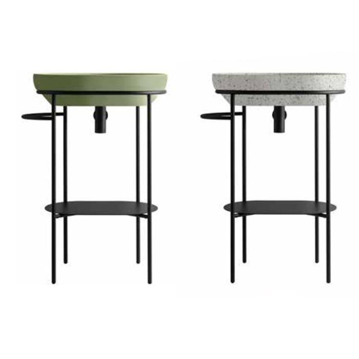 Globo Ring Консоль напольная 65x42 h84,5 под раковину B6O61, с полотенцедержателем, цвет черный матовый, артикул OP001RAR