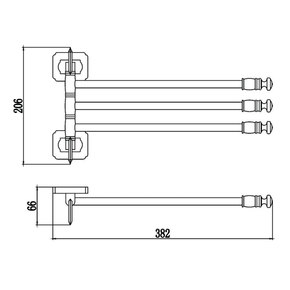 Полотенцедержатель Savol S-006403, бронза