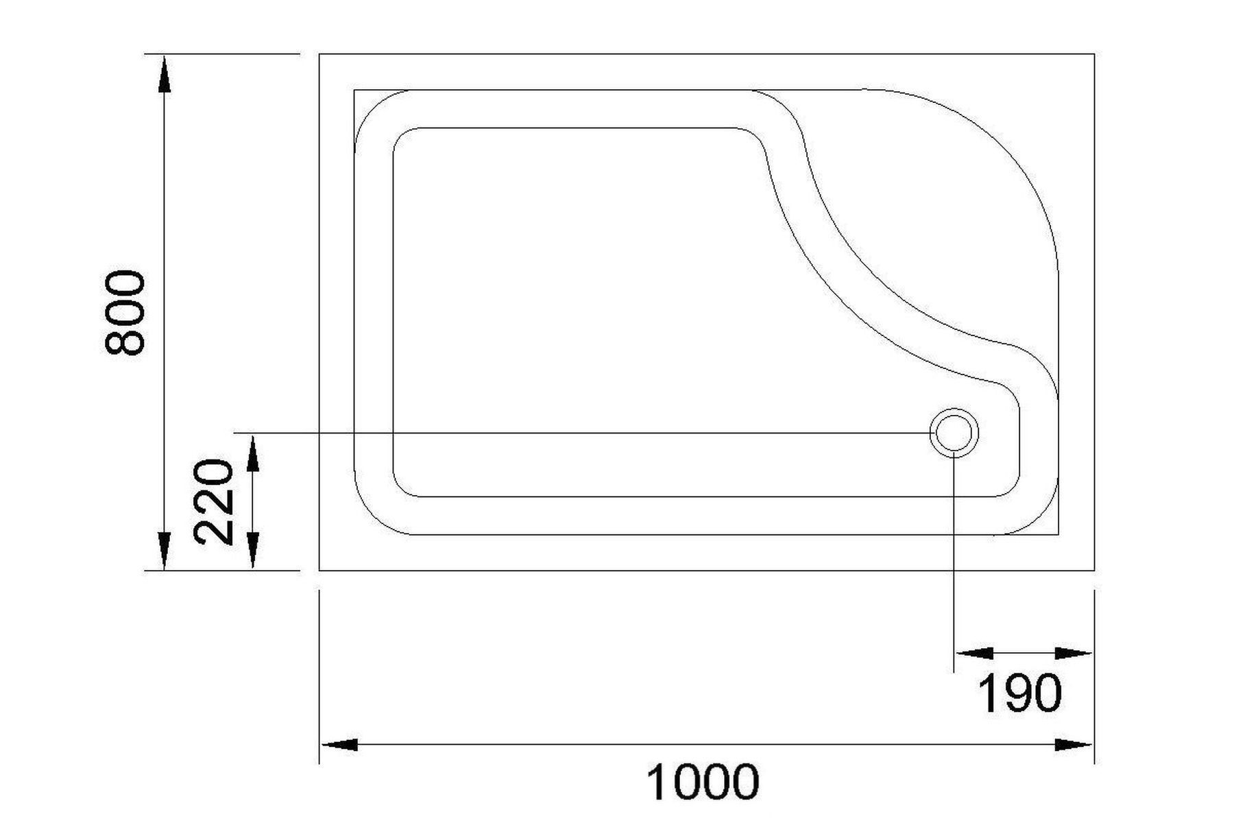 Душевой поддон Royal Bath RB 8100BP 1000x800x450 правый