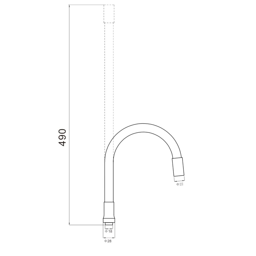 Гибкий излив для кухонного смесителя Savol S-CG07, фиолетовый
