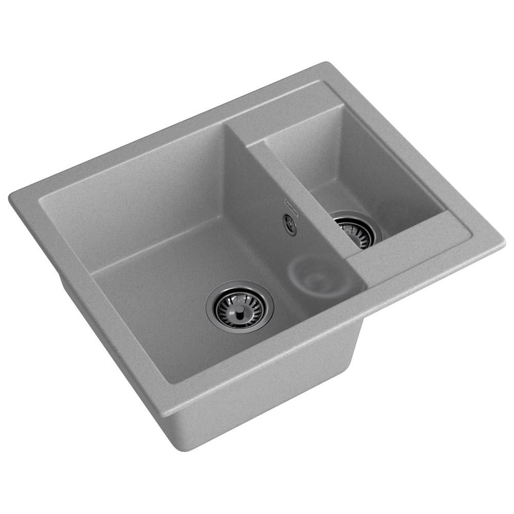 Кухонная мойка GranFest QUADRO 610K, серый, артикул Q-610K серый