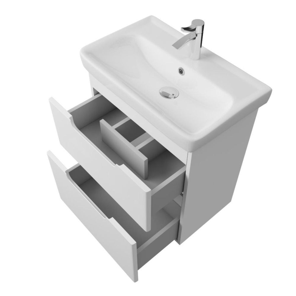 Тумба с раковиной подвесная Dreja Q 80 см, белый, артикул 99-0003-com