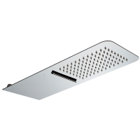 HUBER Lynox Верхний душ 500х200мм с каскадом, для настенного крепления, нержавеющая сталь