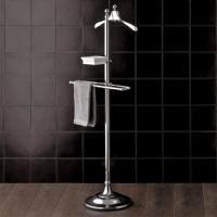 Devon Single вешалка для одежды, керамический держатель для запонок/драгоценностей, полотенцедержатель на напольной подставке, цвет: хром