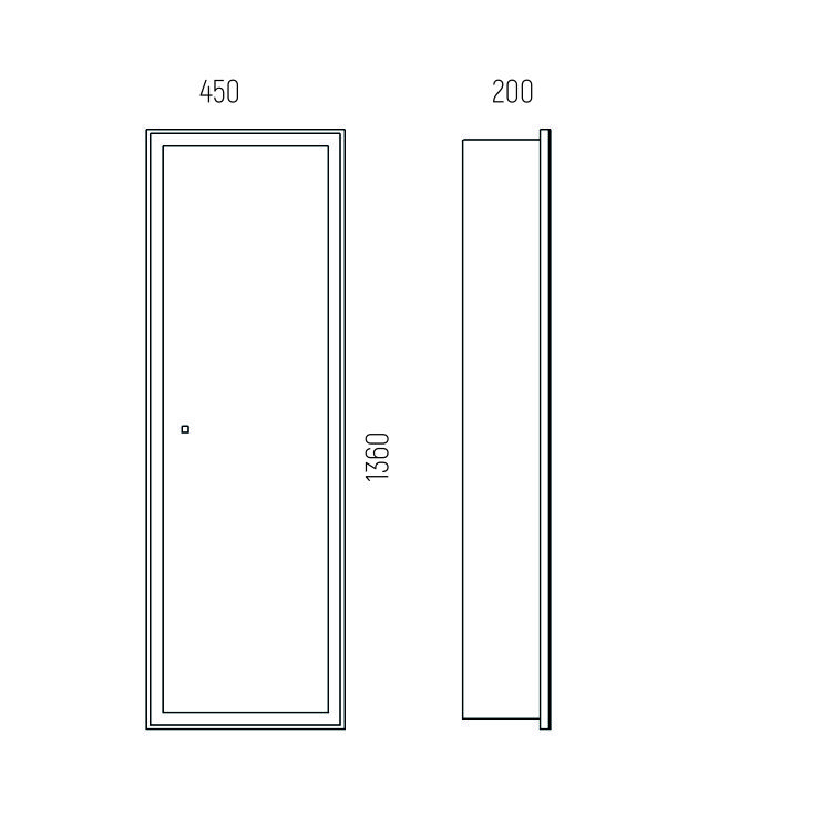 Зеркало-пенал LED "Делавэр 450" универсальное, сенсор Зеркало-пенал LED "Делавэр 450" универсальное, сенсор