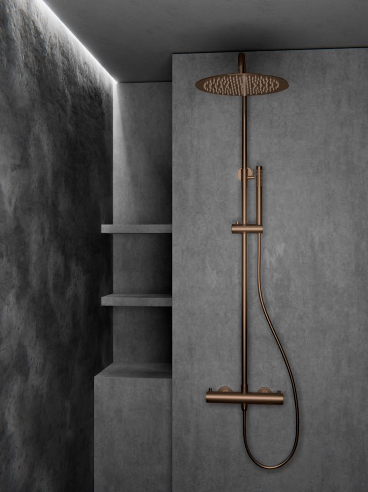 Душевая система с термостатом Knotlor SS-24/RB, бронза, артикул SS-24/RB