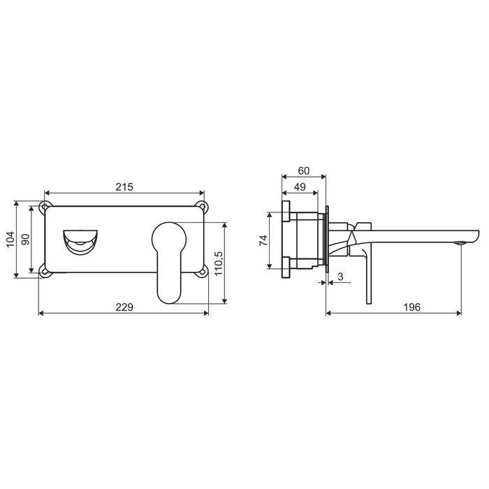 Смеситель для умывальника скрытого монтажа EXCELLENT Oxalia AREX.9016CR (хром)