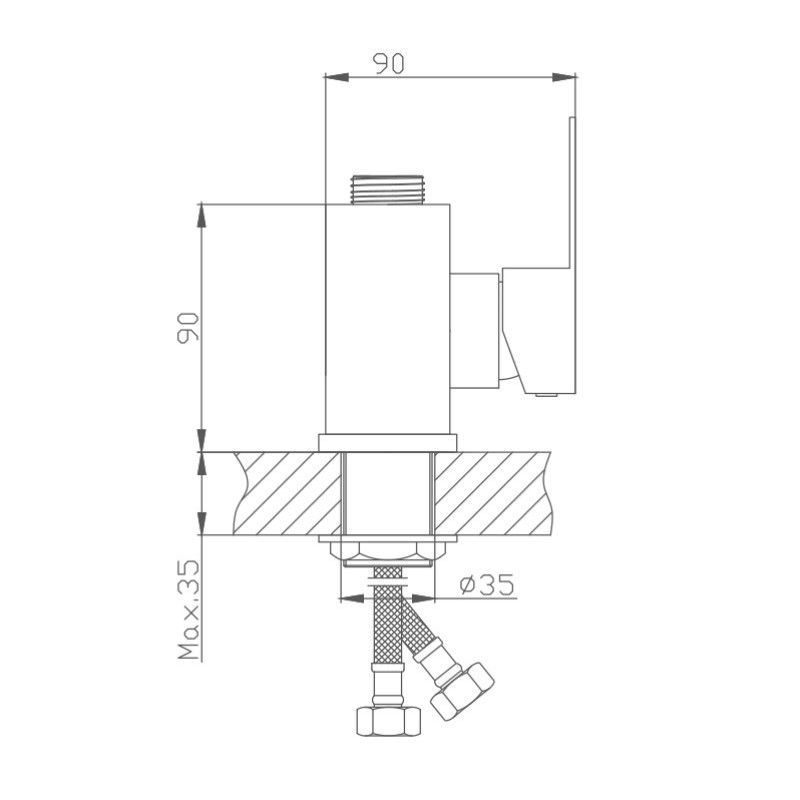 Основание смесителя для кухни Haiba HB73801, сталь
