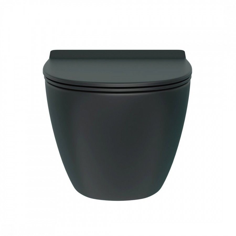 Унитаз подвесной Maretti Elena безободковый с микролифтом, EA10PBM93-560, черный, артикул EA10PBM93-560