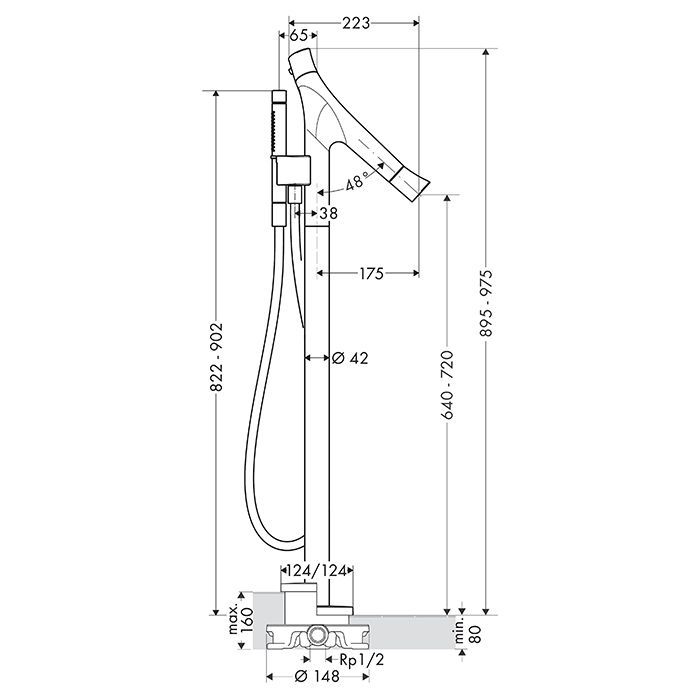 AX Starck Organic термостат для ванны, цвет шлифованное золото