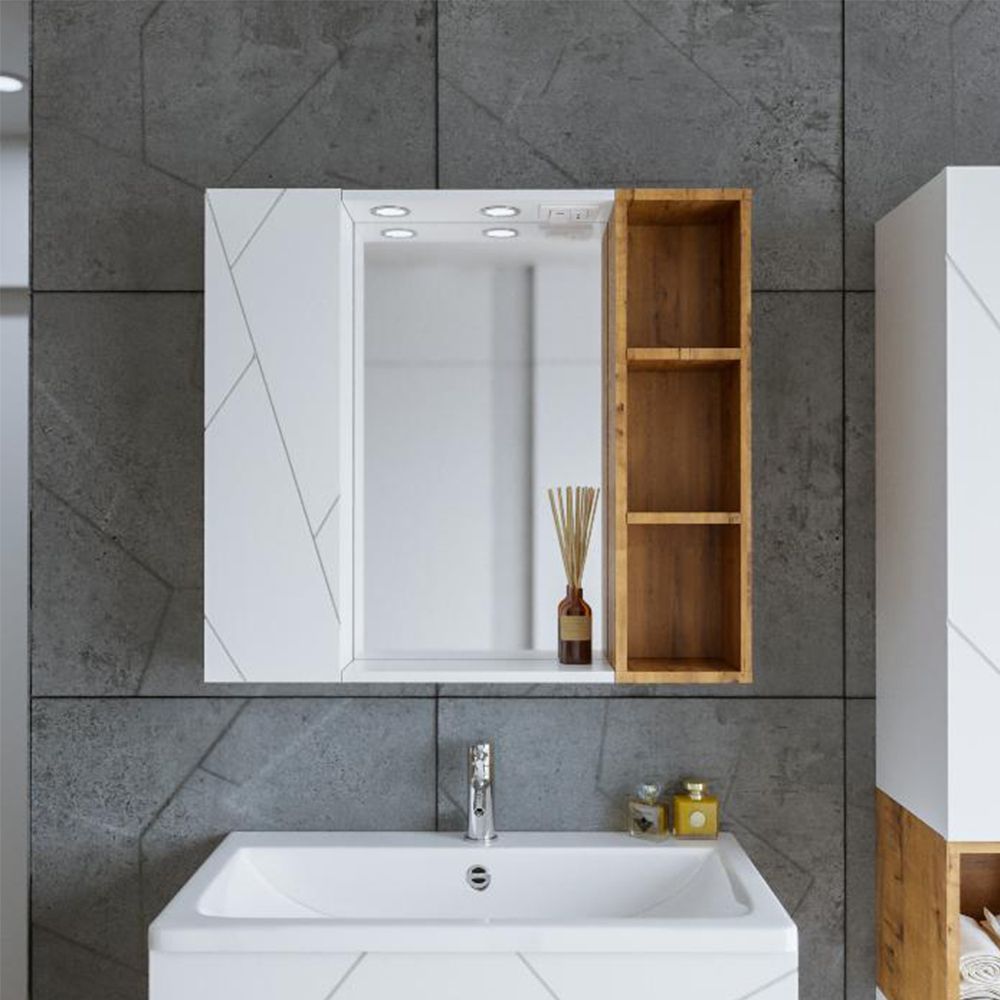 Шкаф навесной открытый Бриклаер КРИСТАЛЛ 20 см, дуб бунратти