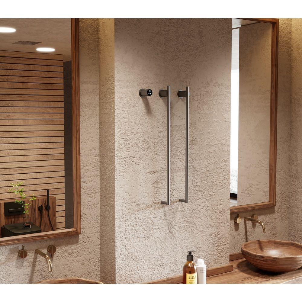 Полотенцесушитель электрический Terminus Рондо П2 35х76, оружейная сталь, артикул 4670078568175