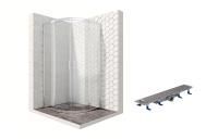 Душевой уголок Ambassador Kingston 14011105-ST7, полукруглый, линейный трап, 100х100