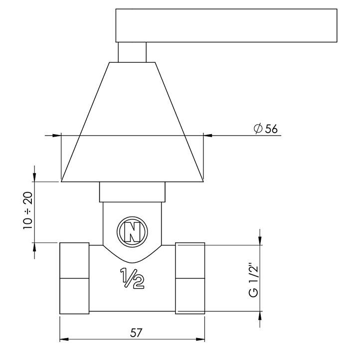 Nicolazzi Flag Запорный вентиль, цвет хром