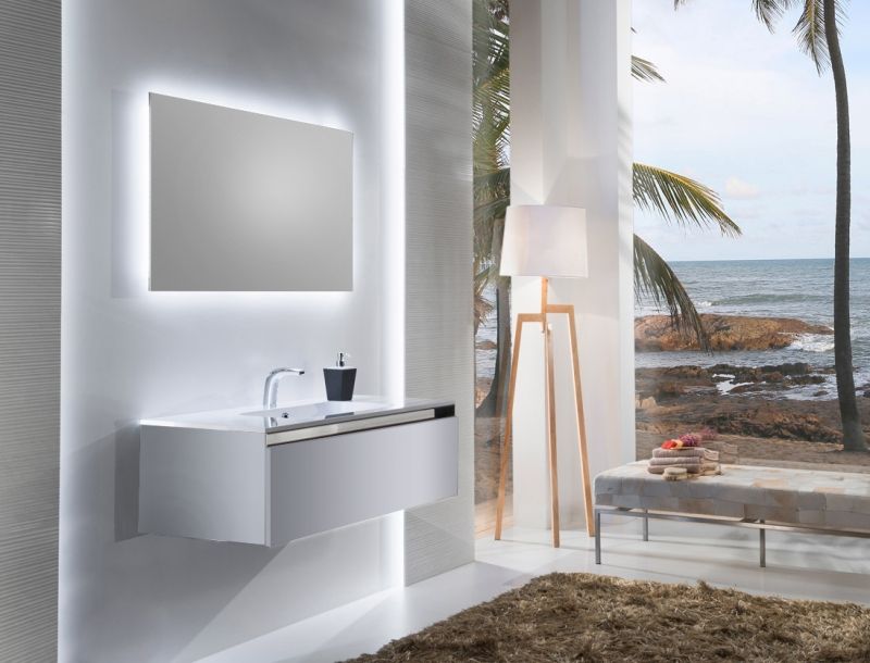 Тумба с раковиной SanVit Кубэ-1 80 kkube1080 в цвете Ral подвесная Желтый глянец