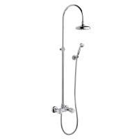 Bongio Fleur Blanc  Душевая стойка с верхней лейкой D-185 мм и ручным душем на держателе,хром/белый