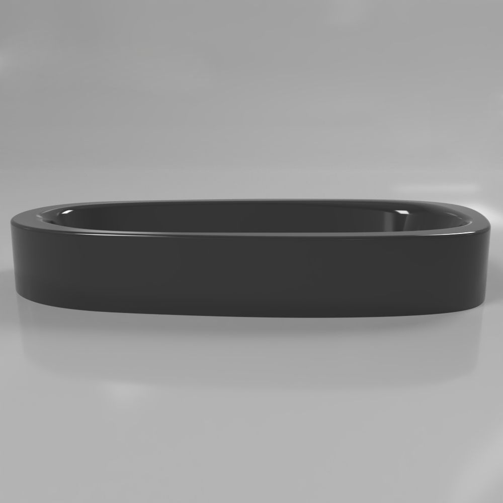 Умывальник WHITECROSS Moonstone E 70x35 (черный глянец) иск. камень