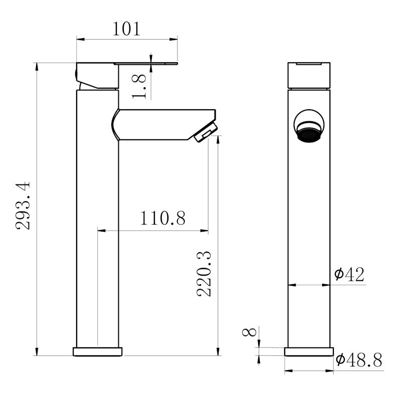 Смеситель для раковины Fmark FS8211-2H, черный