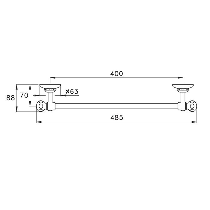 Stella Italica Полотенцедержатель настенный 40 см 602/40 цвет: хром Stella Italica Полотенцедержатель настенный 40 см 602/40 цвет: хром