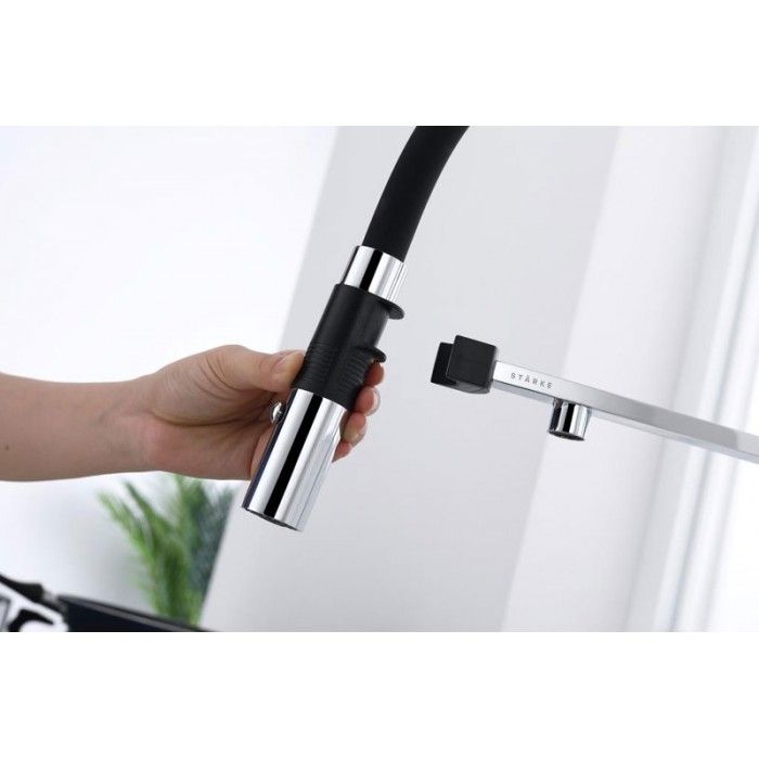 Смеситель для кухни Paulmark Magneto Ma213118-CR Хром Черный