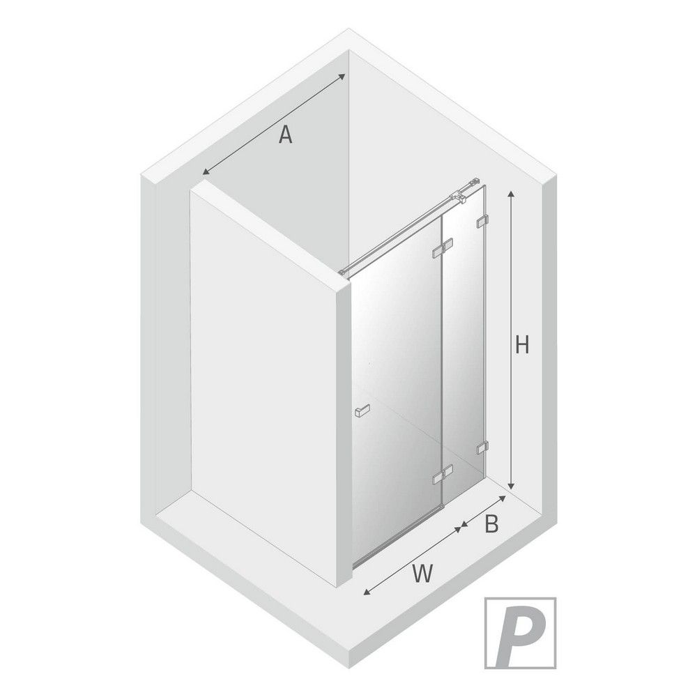 Дверь в нишу NEW TRENDY AVEXA 140x200 EXK-1454 (хром)