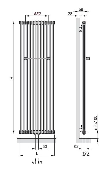 Zehnder Charleston Bar CPV 2150-14 2150-14 Белый Zehnder Charleston Bar CPV 2150-14 2150-14 Белый