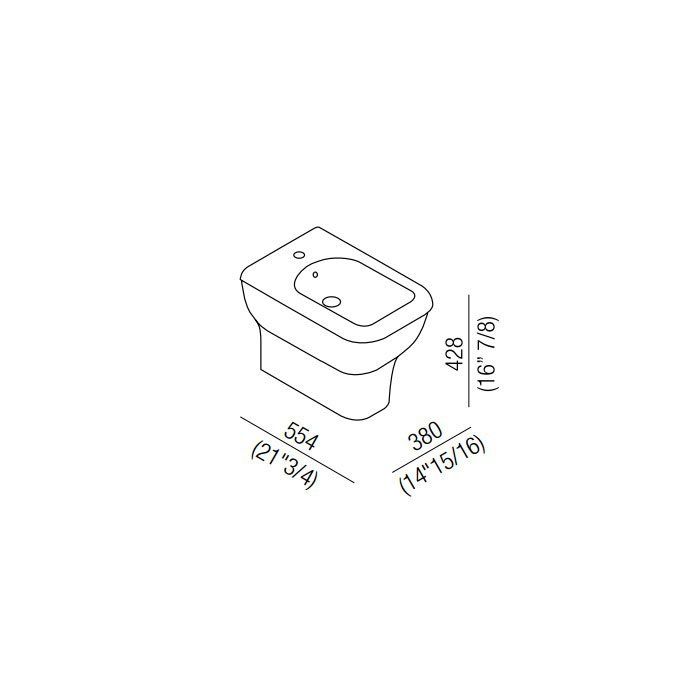 Agape Memory Биде напольное 38x55.4x42.8 см, цвет: темно-серое Agape Memory Биде напольное 38x55.4x42.8 см, цвет: темно-серое
