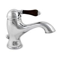 Nicolazzi Forest Смеситель для раковины однорычажный, с донным клапаном, ручки дерево, цвет: хром