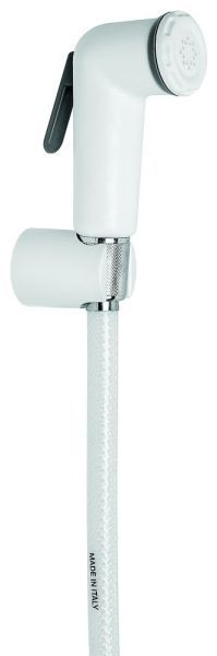 Emmevi, круглая лейка гигиенического душа с держателем ABS и шлангом из ПВХ, цвет белый