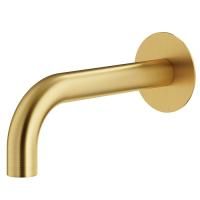 Plumberia Selection IXO Излив из стены d.24, длина 210 мм, подкл. 1/2' с латунной накладкой d.70, золото брашированное