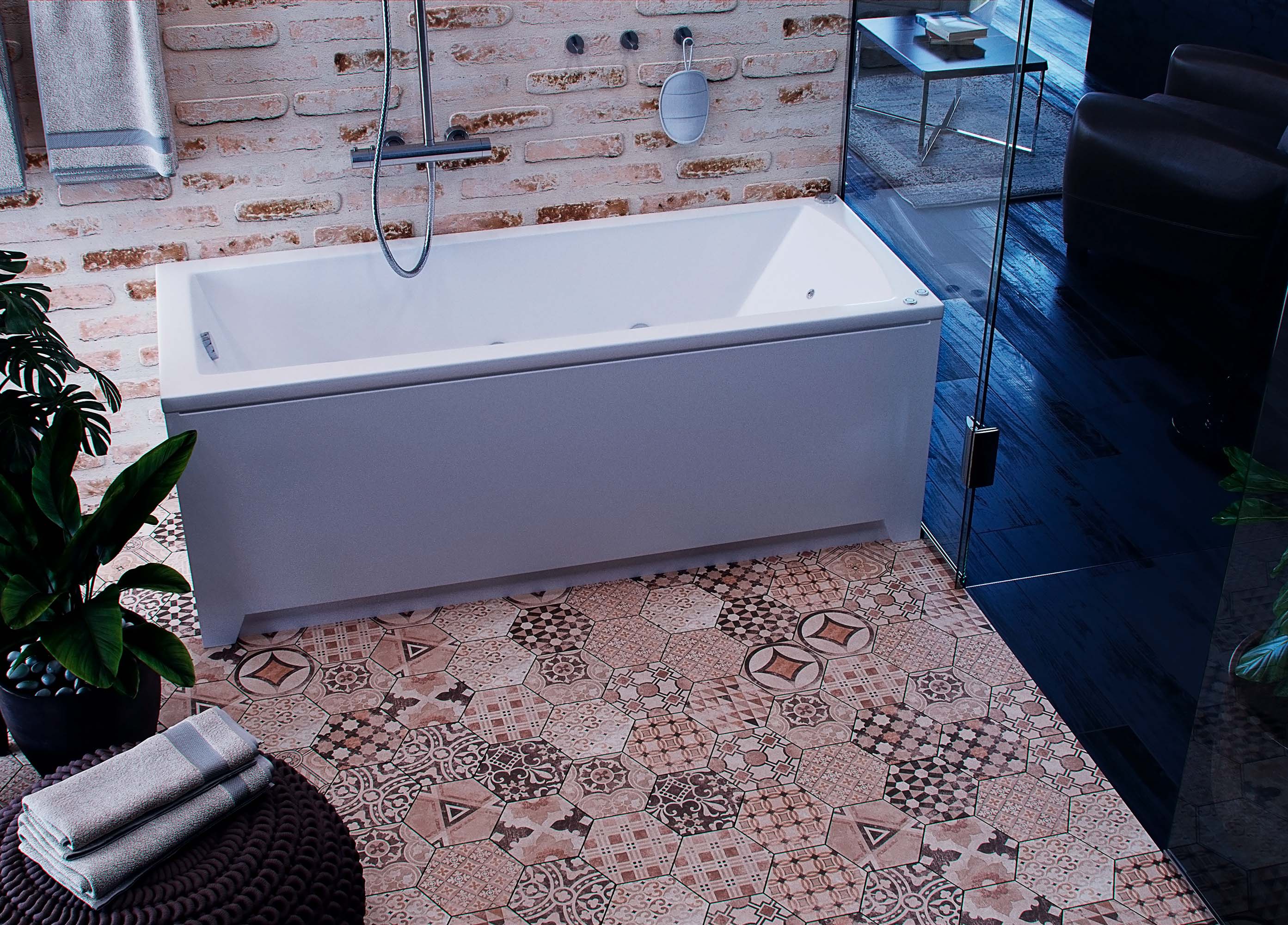 Либра-150х70 NEW пустая с фр.экр. (слив слева)