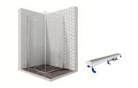 Душевой уголок Ambassador Diamond 12011110-ST3, квадратный, линейный трап, 100х100