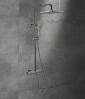 душевые стойки Vincea Душевая стойка Next VSFS-1N0TGM термостатическая без излива, 25см верх душ, вороненая сталь,