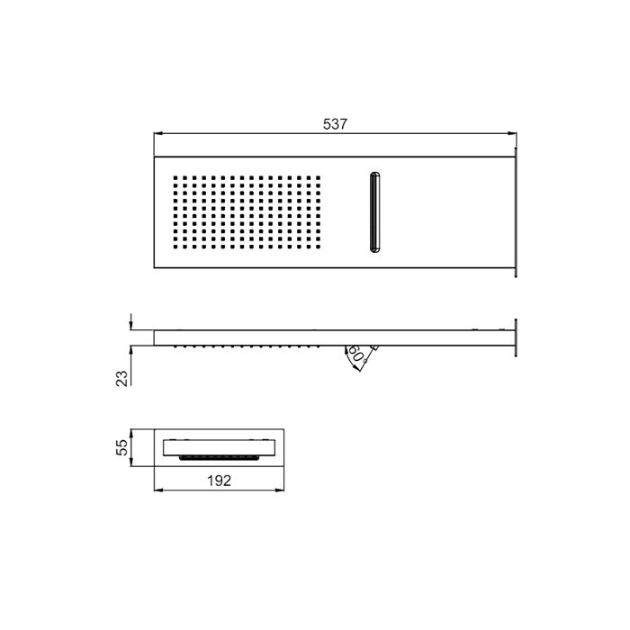 Верхний душ, Almar, Wall Mounted head showers, тип установки-настенный, размер душевого диска, мм-537*165, форма-прямоугольная, количество режимов-2, тип струи-каскад, дождь, держатель-в комплекте, цвет-AISI 316 Верхний душ, Almar, Wall Mounted head showers, тип установки-настенный, размер душевого диска, мм-537*165, форма-прямоугольная, количество режимов-2, тип струи-каскад, дождь, держатель-в комплекте, цвет-AISI 316