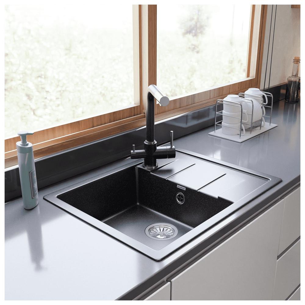 Кухонная мойка GranFest QUADRO 650L, черный, артикул Q-650L черный