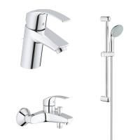 Набор смесителей для ванны GROHE Eurosmart с душевым гарнитуром, хром (124446)