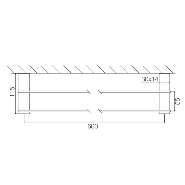 Fima Carlo Frattini Accessori Полотенцедержатель 40см., двойной, подвесной, цвет: чёрный матовый