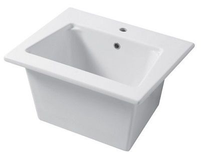 DС Landscape MAXI, накладная и встраиваемая постирочная раковина 61х51хh34 см, c 1 отверстием, цвет белый глянцевый