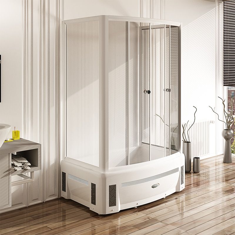 Душевой уголок Radomir Диана 140x95 1-03-1-0-0-0140 с поддоном профиль Белый стекло прозрачное