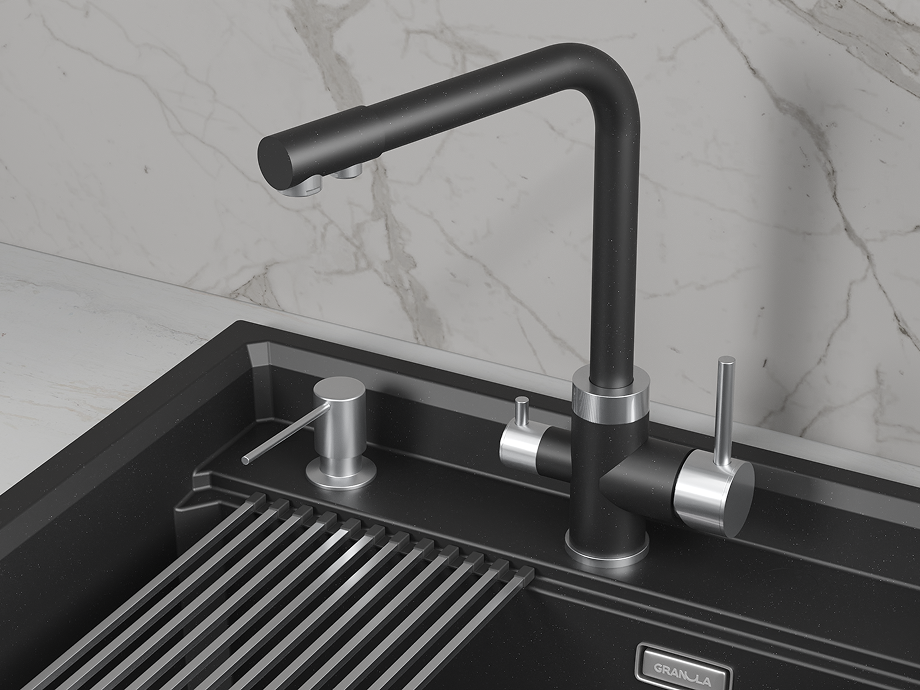Смеситель для кухни GRANULA 5015, (5015, ШВАРЦ), артикул 5015, ШВАРЦ